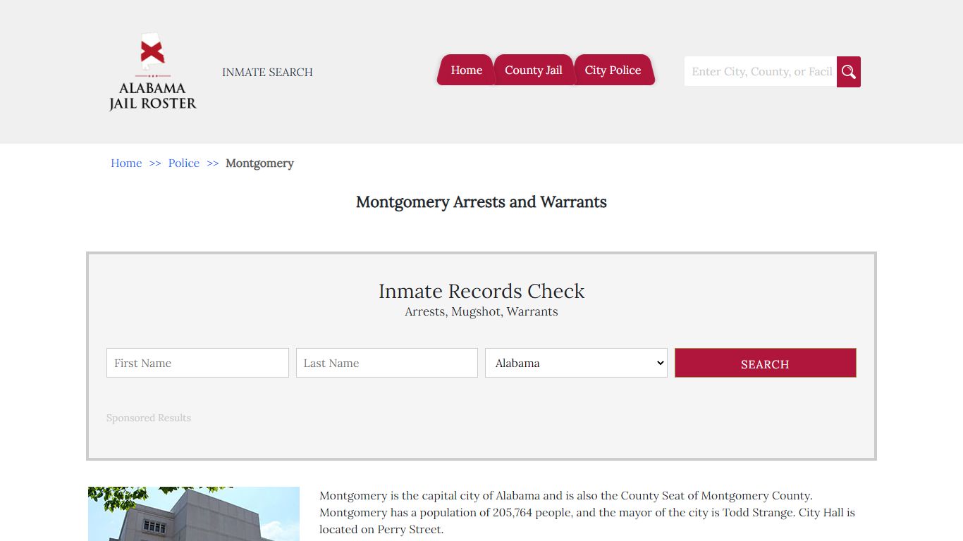 Montgomery Arrests and Warrants | Alabama Jail Inmate Search